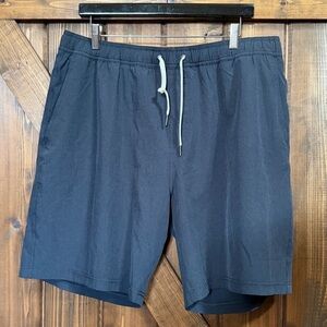 Fair Harbor Shorts Mens XXL Navy/Charcoal 8” Inseam Lined Stretch Drawstring EUC